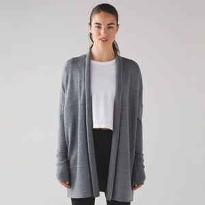 Lululemon | Sit in Lotus Wrap Cardigan Heathered Medium Grey‎ Merino Wool